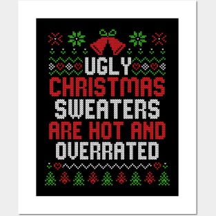 Ugly Christmas Sweater Pattern Funny Christmas Posters and Art